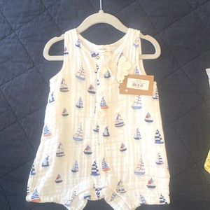 Angel Dear Sailboats Muslin Romper